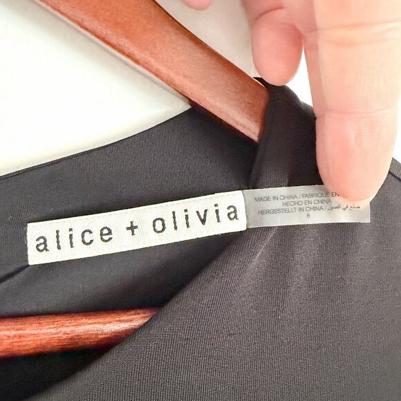 Alice + Olivia Black Chara Floral Bubble Mini Dress Long Sleeve Women’s Size 6 - Picture 4 of 8